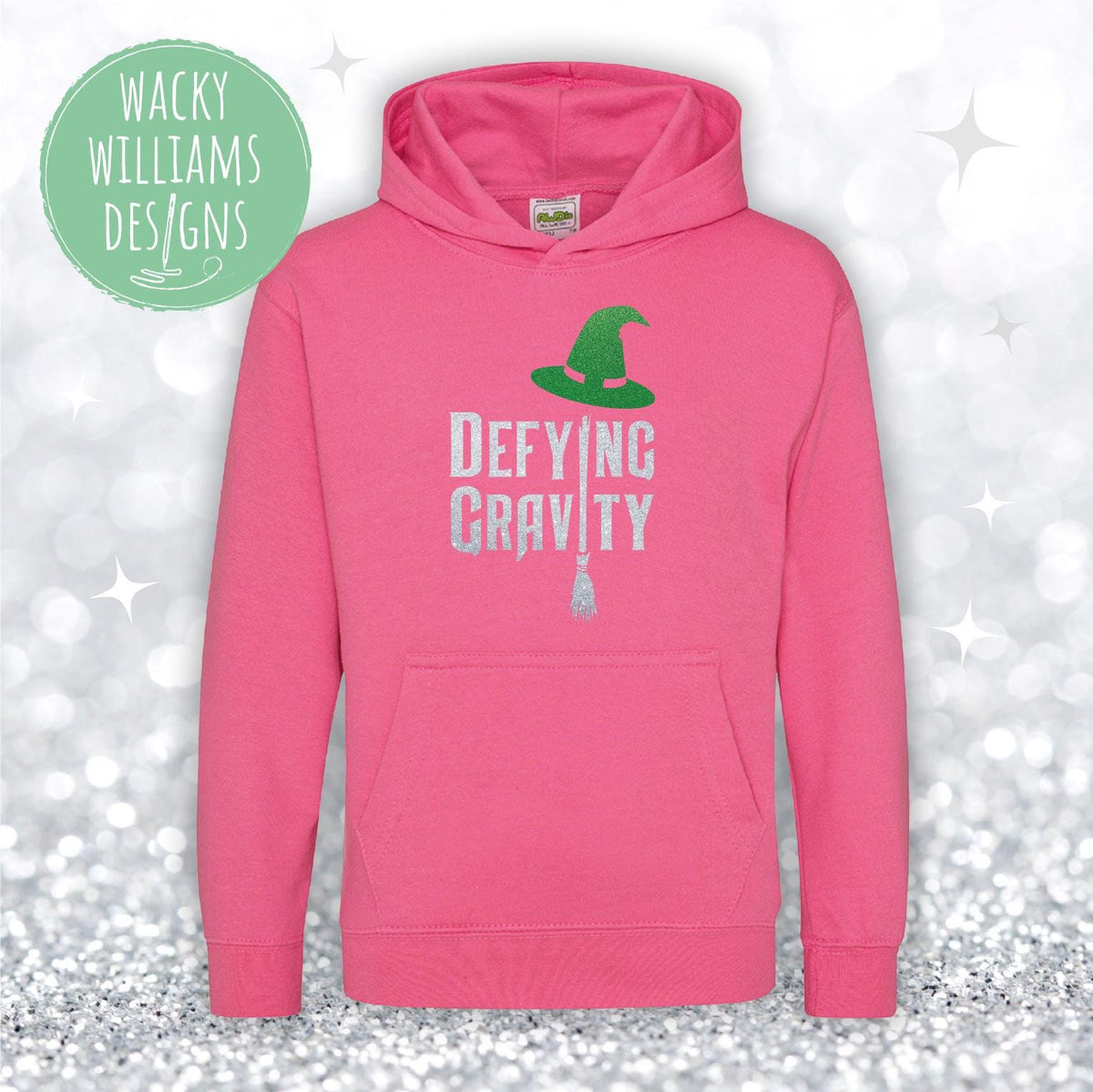 Defying gravity - Wicked Glitter Hoodie, Wicked theatre musical hoodie