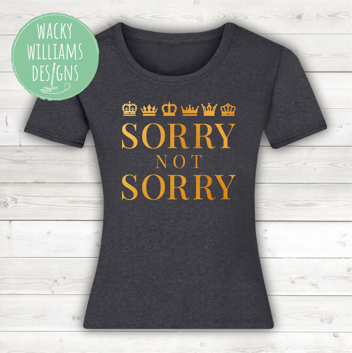 SIX Musical Ladies fitted T-Shirt gold - Sorry not sorry