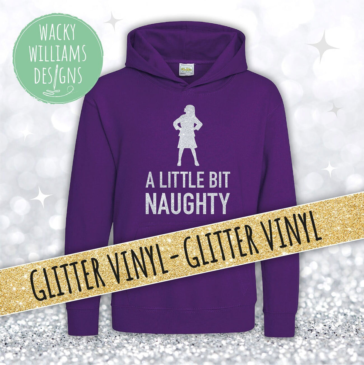MATILDA HOODIE, Glitter Little bit naughty