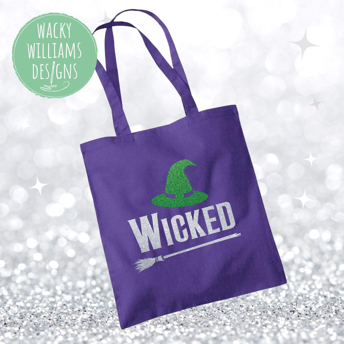 Wicked Glitter Tote bag, Wicked theatre musical tote bag